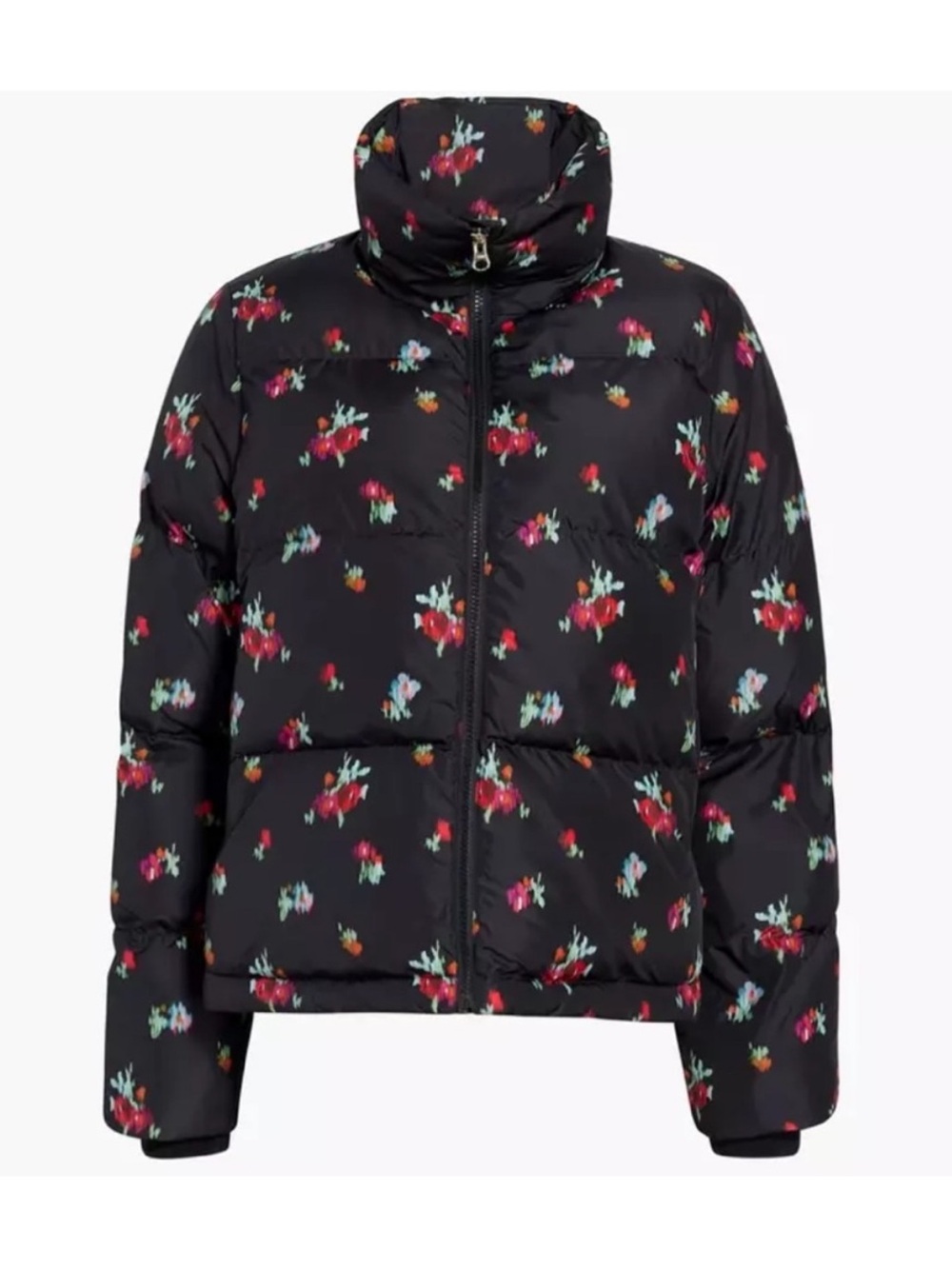 HILL HOUSE BLACK COAT JACKET ELARA PUFFER FLORAL IKAT SIZE XL
